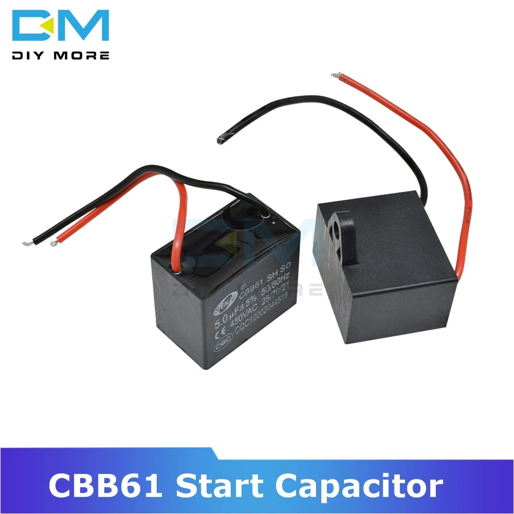 Cbb61 Terminal Ceiling Fan Motor Running Rectangle Capacitor 500v
