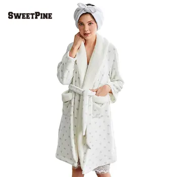 New Women Winter Warm Sleepwear Lady's Cute Heart-shape Autumn Bathrobe Nightgown Kimono Female Waist Belt & Pockets Gown Robe
New Women Winter Warm Sleepwear Lady's Cute Heart-shape Autumn Bathrobe Nightgown Kimono Female Waist Belt & Pockets Gown Robe