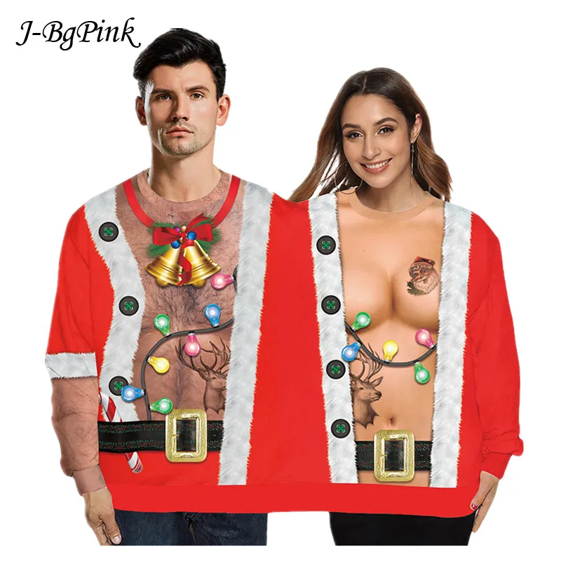 Christmas Sweater holiday spoof 3D digital printing couples two-piece double sweater loose lovers Funny Autumn Winter Clothing
Christmas Sweater holiday spoof 3D digital printing couples two-piece double sweater loose lovers Funny Autumn Winter Clothing