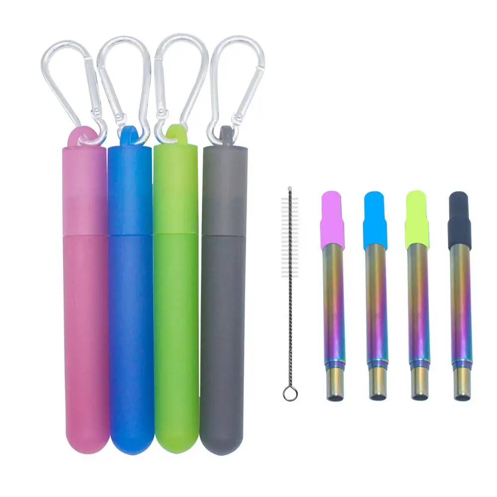 Three-Sections Retractable Stainless Steel Color Tube Straws with Plastic Storage Box with Buckle for Cold Hot drinks etc.
Three-Sections Retractable Stainless Steel Color Tube Straws with Plastic Storage Box with Buckle for Cold Hot drinks etc.