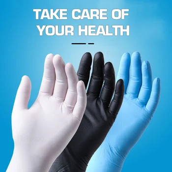 

100PCS - 50PCS Disposable NBR Gloves Wear Resistance Protective Glove Household Clean Safety Nitrile Gloves