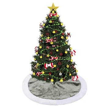 122cm Plush Christmas Tree Skirt Embroidery Short Velvet Carpet Mat Christmas Tree Foot Cover Carpet for Home New Year Decorate
122cm Plush Christmas Tree Skirt Embroidery Short Velvet Carpet Mat Christmas Tree Foot Cover Carpet for Home New Year Decorate