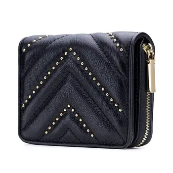 High Quality New PU Leather Rivet Wallet for Women Small Credit Card Holder Mini Purse Zipper Coin Bag
High Quality New PU Leather Rivet Wallet for Women Small Credit Card Holder Mini Purse Zipper Coin Bag