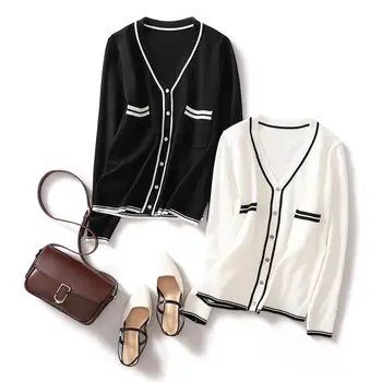 Cardigan Women Open Stitch Viscose Blended Knitted V Neck Long Sleeve Pockets 2 Colors Casual Style Classic Design New Fashion 
Cardigan Women Open Stitch Viscose Blended Knitted V Neck Long Sleeve Pockets 2 Colors Casual Style Classic Design New Fashion