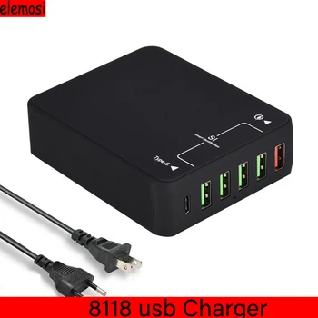 8118 Qualcomm Qc 3.0 fast charging USB 6-port Type-C 5V 2.4A Mobile Phone Desktop for iPhone Samsung Huawei Adapter
8118 Qualcomm Qc 3.0 fast charging USB 6-port Type-C 5V 2.4A Mobile Phone Desktop for iPhone Samsung Huawei Adapter