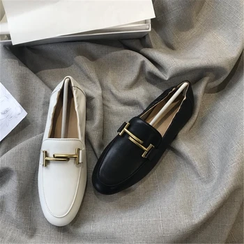Junetxin Genuine Leather Shoes For Women Shallow Solid Casual Women's Shoes Slip-On Round Toe Fashion Women's Shoes Size 34-40
Junetxin Genuine Leather Shoes For Women Shallow Solid Casual Women's Shoes Slip-On Round Toe Fashion Women's Shoes Size 34-40