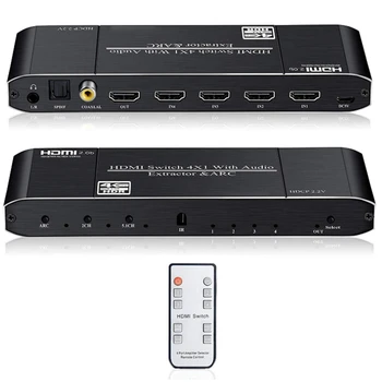 Mini 4K HDMI Switch 4X1 HDR HDMI Switcher o Extractor with ARC & IR Control for PS4 TV HDTV EU Plug
Mini 4K HDMI Switch 4X1 HDR HDMI Switcher o Extractor with ARC & IR Control for PS4 TV HDTV EU Plug