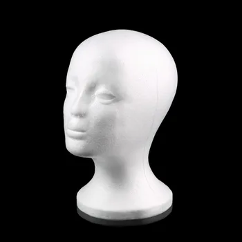 

White Female Styrofoam Mannequin Manikin Head Model Foam Sponge Wig Hair Glasses Display Glasses Cap Display Stand Drop Shipping