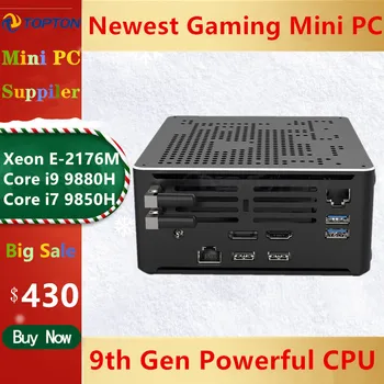 2Lan Gaming Computer Intel Core i9 9880H i7 9850H Xeon E-2186 2*DDR4 2*M.2 NVMe Windows 10 Linux Mini PC 4K HTPC HDMI DP WiFi+BT