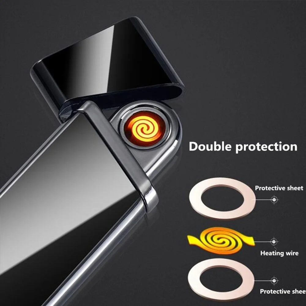 with Gift Box Cigarette Lighter USB Electric Lighter Delicate Intelligent 7.9*2.3*0.5cm Zinc Alloy 4 Color Fire Indoor Outdoor
with Gift Box Cigarette Lighter USB Electric Lighter Delicate Intelligent 7.9*2.3*0.5cm Zinc Alloy 4 Color Fire Indoor Outdoor