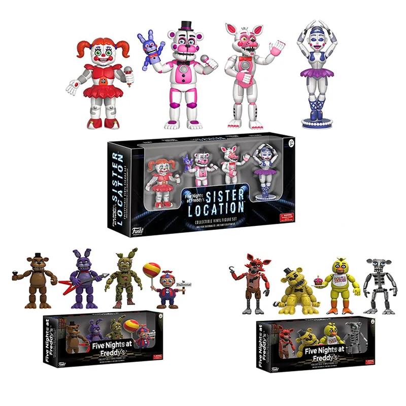 Game 6/8/10/12PCS Five Nights At Freddy's Action Figure Set FNAF Foxy Bonnie Freddy Fazbear Sister Location Model Dolls FNAF Toy
Game 6/8/10/12PCS Five Nights At Freddy's Action Figure Set FNAF Foxy Bonnie Freddy Fazbear Sister Location Model Dolls FNAF Toy