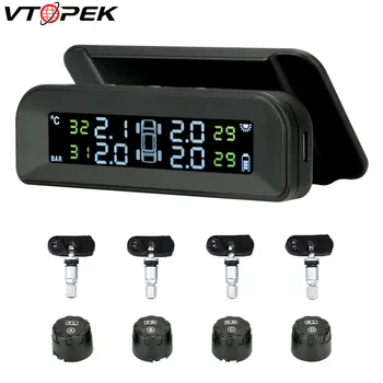 Vtopek TPMS Solar Car Tire Pressure Monitor System Intelligent Temperature Warning Vibration Start LCD Display with 4 Sensors
Vtopek TPMS Solar Car Tire Pressure Monitor System Intelligent Temperature Warning Vibration Start LCD Display with 4 Sensors