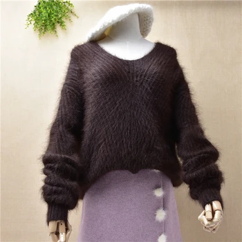 Full long sleeve sweater angora rabbit fur knitted women wear v-neck solid winter spring cashmere mink pullover Sweaters
Full long sleeve sweater angora rabbit fur knitted women wear v-neck solid winter spring cashmere mink pullover Sweaters