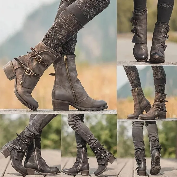 2019 Women's Buckle Boot shoesAutumn and Winter New Belt Buckle Locomotive Retro Old Martin Boots Neutral Punk Boots
2019 Women's Buckle Boot shoesAutumn and Winter New Belt Buckle Locomotive Retro Old Martin Boots Neutral Punk Boots