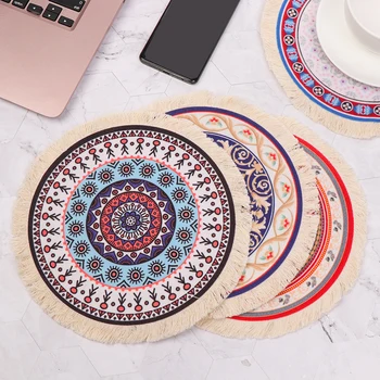 1PC Persian Round Woven Carpet Mouse Pad Pattern Cup Mouse Pad with Fring Retro Style Home Office Table Decoration Accessories
1PC Persian Round Woven Carpet Mouse Pad Pattern Cup Mouse Pad with Fring Retro Style Home Office Table Decoration Accessories