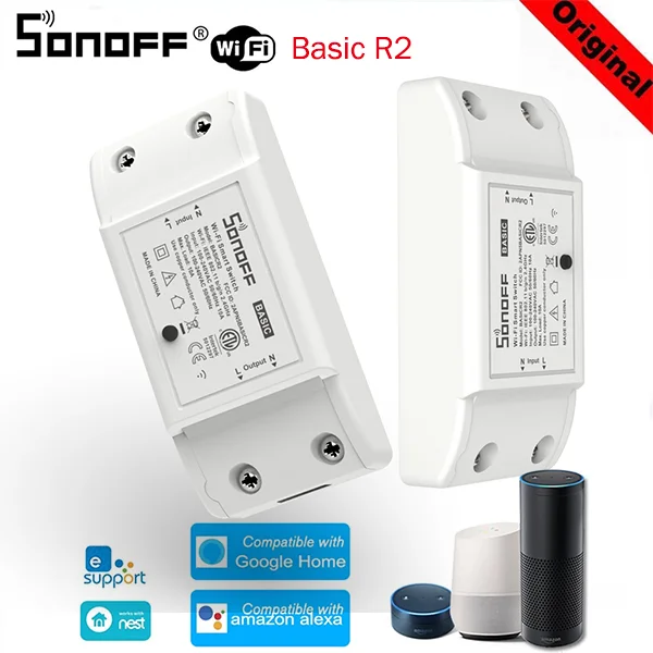 ITEAD Sonoff Basic R2 Smart Home Wireless Durable WiFi Switch App eWeLink Timing Intelligent Control Alexa Google Home Voice
ITEAD Sonoff Basic R2 Smart Home Wireless Durable WiFi Switch App eWeLink Timing Intelligent Control Alexa Google Home Voice