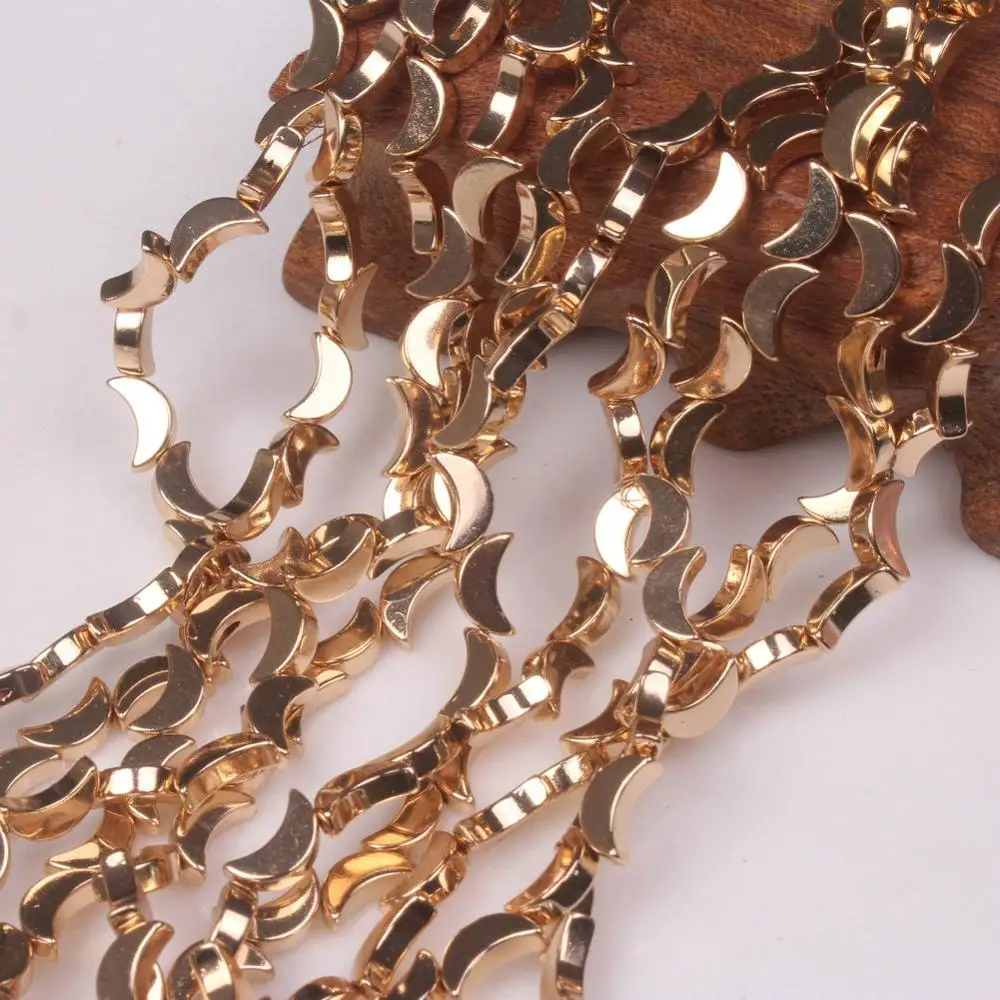 Natural Hematite Accessories Moon Shape Gold Plated Loose Stone 8x3x3mm For Necklace Bracelet DIY Jewelry Making 15inch Strand
Natural Hematite Accessories Moon Shape Gold Plated Loose Stone 8x3x3mm For Necklace Bracelet DIY Jewelry Making 15inch Strand