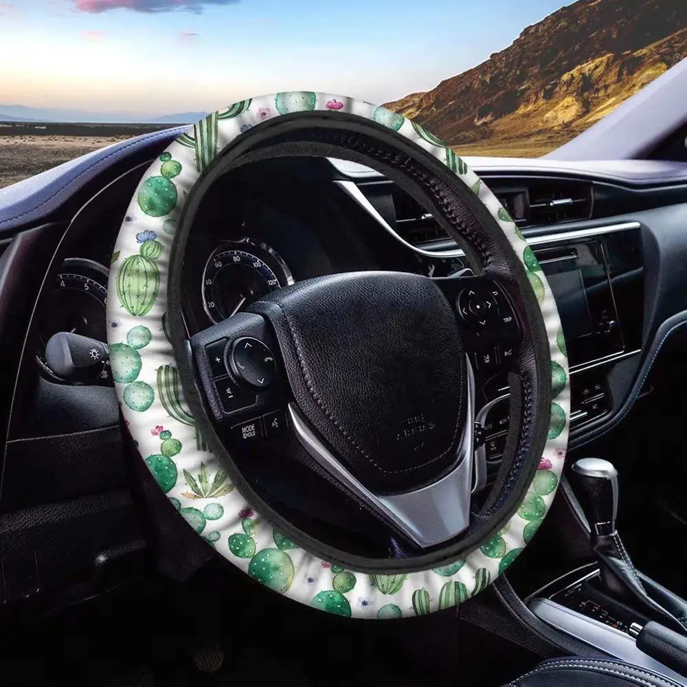 INSTANTARTS Green Cactus Plant Pattern Steering Wheel Cover for Women Girls Washable Eco-friendly Car Steering Wheel Covers Soft
INSTANTARTS Green Cactus Plant Pattern Steering Wheel Cover for Women Girls Washable Eco-friendly Car Steering Wheel Covers Soft