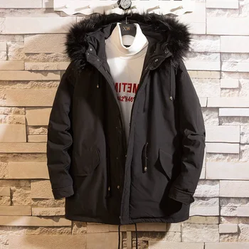 Winter Korean version of the loose large fur collar hooded cotton men's warm and windproof cotton jacket
Winter Korean version of the loose large fur collar hooded cotton men's warm and windproof cotton jacket