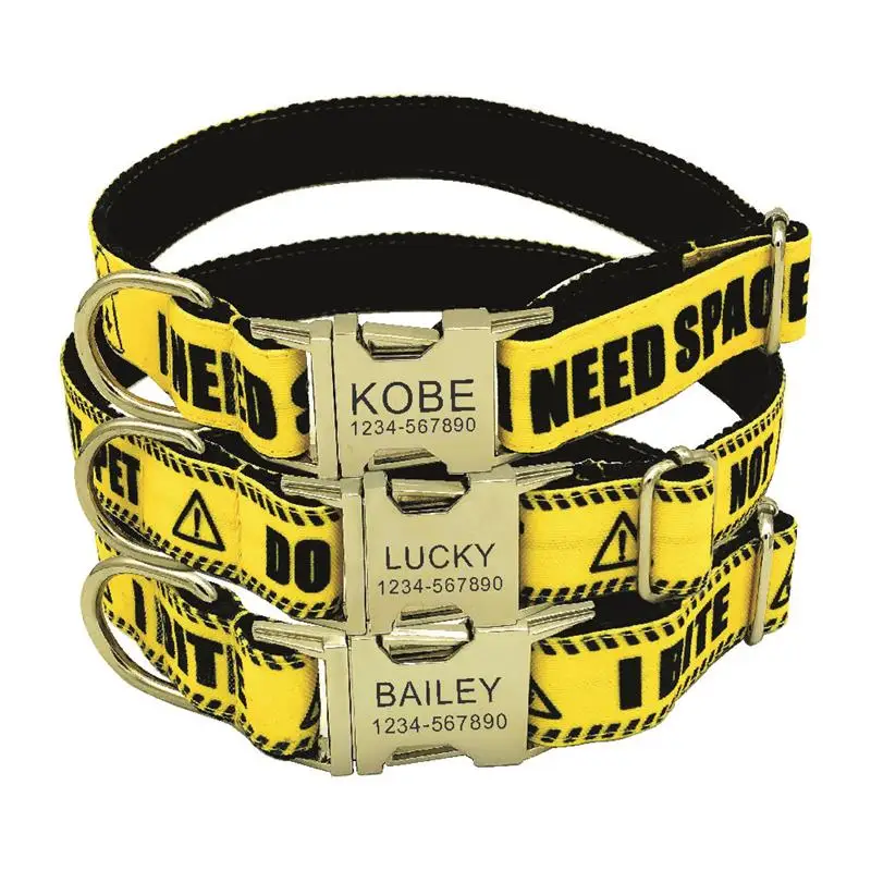 Personalized Dog Collar Warning Sign DO NOT PET I Need Space Custom Puppy Cat Name ID Tag Adjustable Basic Collars Pet Accessory
Personalized Dog Collar Warning Sign DO NOT PET I Need Space Custom Puppy Cat Name ID Tag Adjustable Basic Collars Pet Accessory