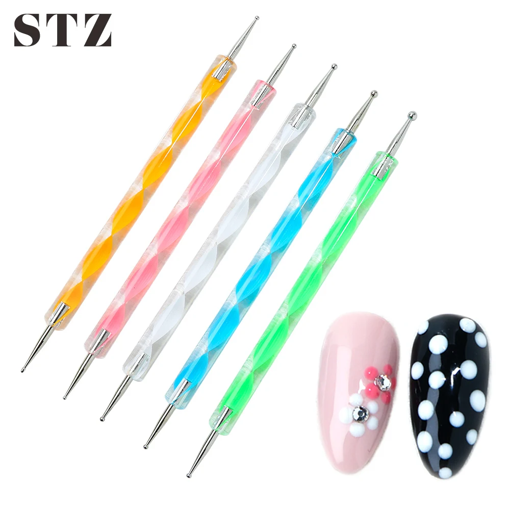 STZ 5pcs 2 Ways Dotting Pen For Rhinestones UV Gel Painting Point Dots Brush Easy Nails Pens Marbling Handle Nail Art Tools #620
STZ 5pcs 2 Ways Dotting Pen For Rhinestones UV Gel Painting Point Dots Brush Easy Nails Pens Marbling Handle Nail Art Tools #620