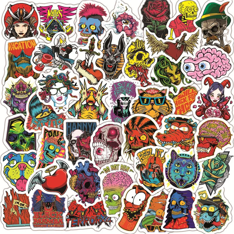50pcs Skull Stickers Waterproof Motorcycle Car Luggage Laptop Bicycle Guitar Skateboard Notebook Funny Sticker Kids Children Toy 
50pcs Skull Stickers Waterproof Motorcycle Car Luggage Laptop Bicycle Guitar Skateboard Notebook Funny Sticker Kids Children Toy