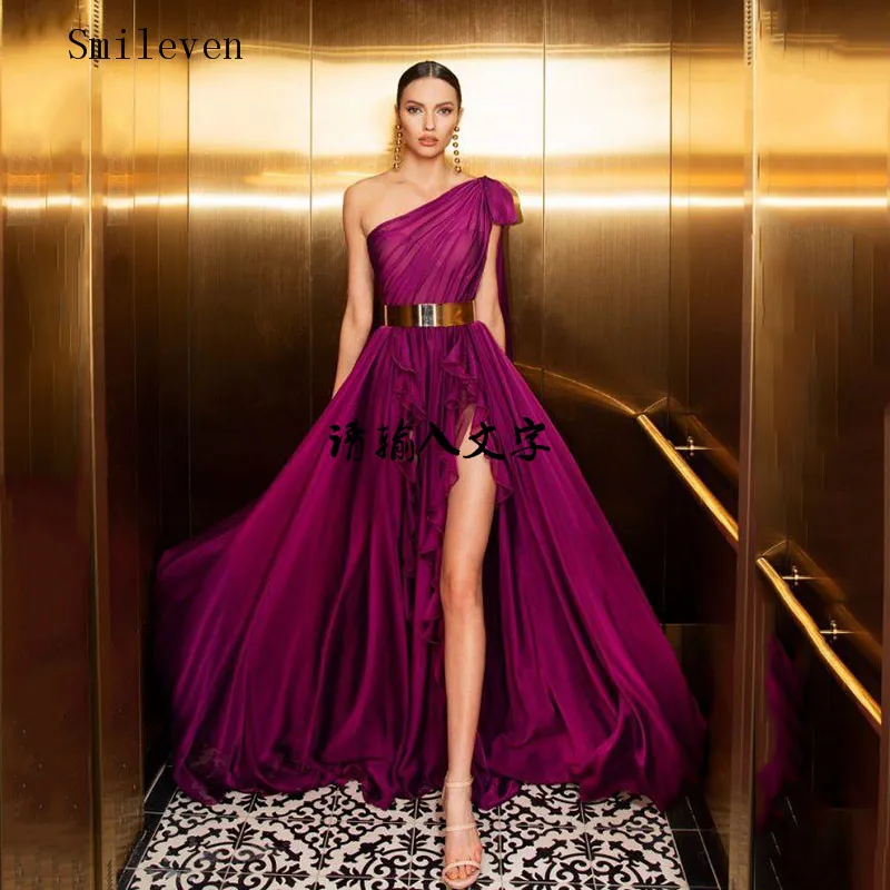 Smileven Purple One Shoulder Formal Evening Dress Side Split vestido de festa With Feather Formal party dress
Smileven Purple One Shoulder Formal Evening Dress Side Split vestido de festa With Feather Formal party dress