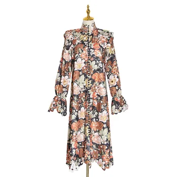HIGH QUALITY Newest 2020 Designer Dress Women's Long Sleeve Gorgeous Floral Hollow Out Embroidery Buttons Dress
HIGH QUALITY Newest 2020 Designer Dress Women's Long Sleeve Gorgeous Floral Hollow Out Embroidery Buttons Dress