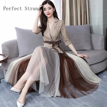 2020 New Arrival High Quality Leisure Two Pieces Suit Coar Gauze Skirt Women Long Dress With Belt
2020 New Arrival High Quality Leisure Two Pieces Suit Coar Gauze Skirt Women Long Dress With Belt