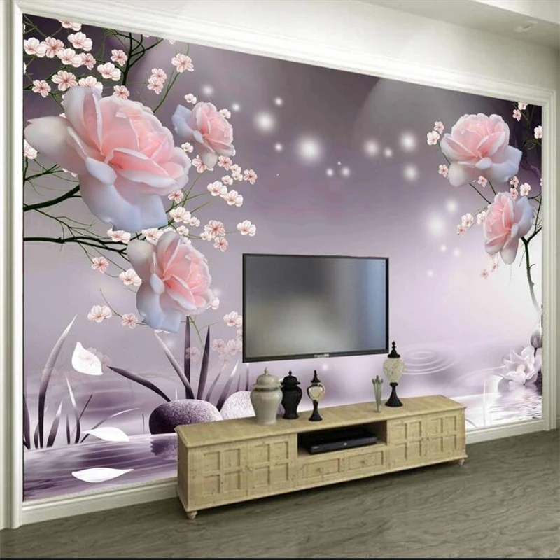 

Обои на заказ, 3d фреска, красивая роза, фон для телевизора, стена для гостиной, спальни, фотообои 3d, papel de pared
