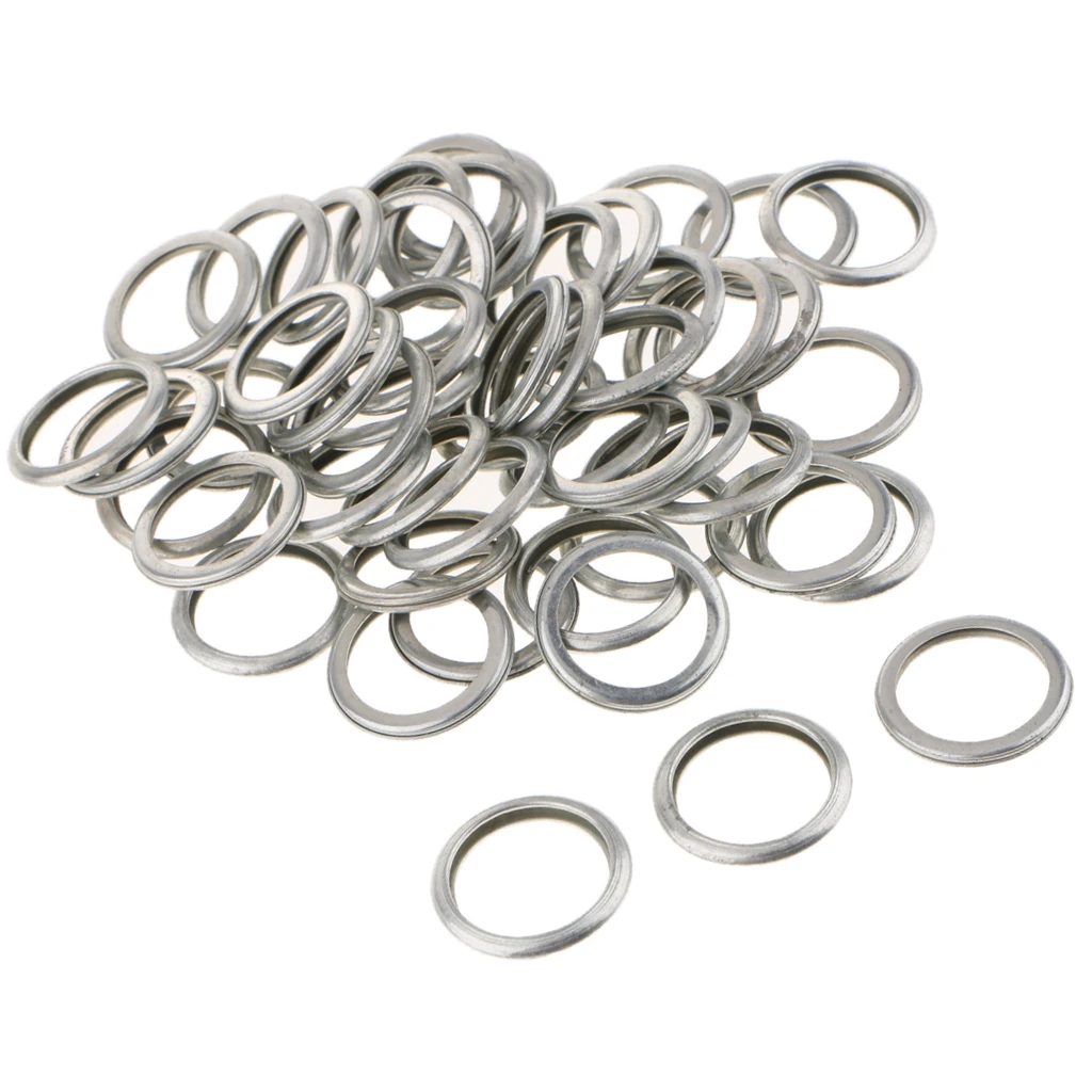 Pack of 50 Sliver Engine Oil Drain Plug Crush Washer Rings Thickness: 2.5mm Pack of 50 Sliver Engine Oil Drain Plug Crush Washer Rings Thickness: 2.5mm