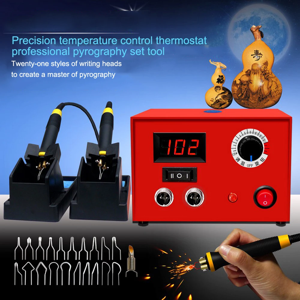 Wood Burning Soldering Irons Crafts Tools 25W AC 110V/220V STC T12 Digital Pyrography Pen Machine Kit Set US/EU/UK/AU Plug
Wood Burning Soldering Irons Crafts Tools 25W AC 110V/220V STC T12 Digital Pyrography Pen Machine Kit Set US/EU/UK/AU Plug