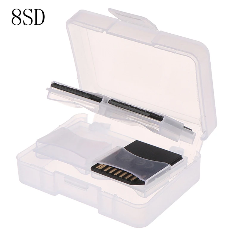 

1pc Plastic CF/ SD TF Card Storage Box Protector Holder Hard Case Potable CF Carrying Memory Card Case Holder 8SD