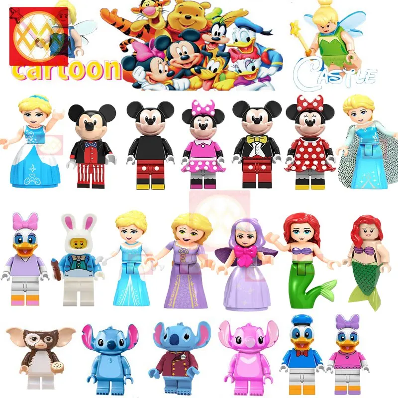 Maleficent Donald Duck Stitch Bricks Mickey Minie Mouse Nutcracker Little Fairy Ariel Anna Elsa building blocks brick kids toys
Maleficent Donald Duck Stitch Bricks Mickey Minie Mouse Nutcracker Little Fairy Ariel Anna Elsa building blocks brick kids toys