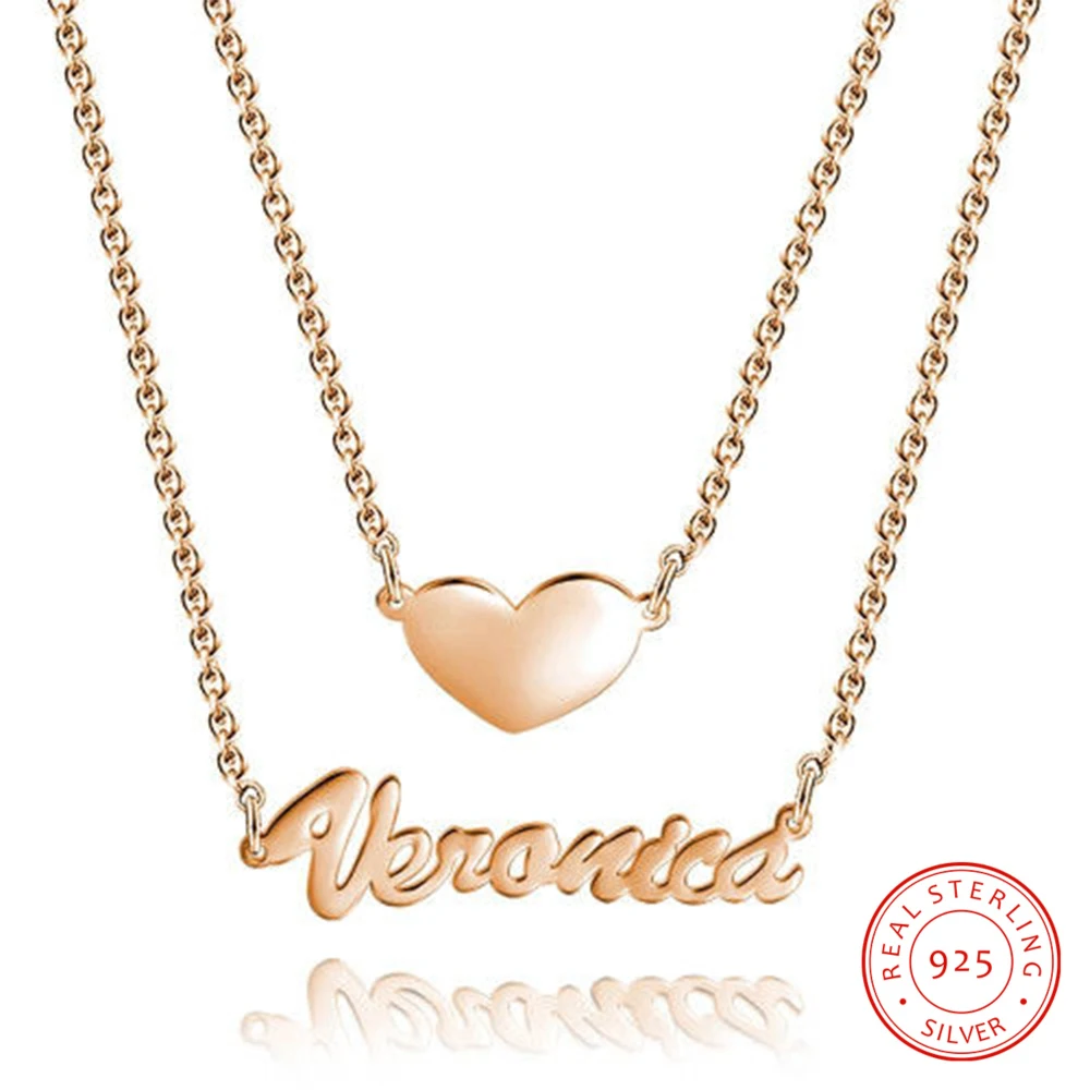 Personalized 925 Sterling Sliver Name Necklaces Heart Pendant Engraved Name Anniversary Jewelry Simple Style Gift for Women
Personalized 925 Sterling Sliver Name Necklaces Heart Pendant Engraved Name Anniversary Jewelry Simple Style Gift for Women