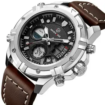 GOLDEN HOURS Military Quartz Dual Time Watch Men Date Week Alarm Multifunction Fashion Sports Leather Strap Wrist Watches 2018
GOLDEN HOURS Military Quartz Dual Time Watch Men Date Week Alarm Multifunction Fashion Sports Leather Strap Wrist Watches 2018