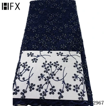 HFX 3d flower beaded fabric nigerian wedding dress lace 2019 french luxury embroidered tulle fabric with beads Navy Blue H2967
HFX 3d flower beaded fabric nigerian wedding dress lace 2019 french luxury embroidered tulle fabric with beads Navy Blue H2967
