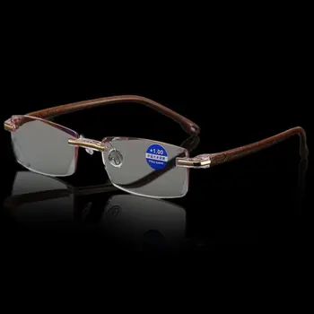 

Anti Blue Ray Reading Glasses Women Dimond Cutting Rimless Eyewear Men Anti Fatigue Hyperopia Presbyopic Glasses 1.5