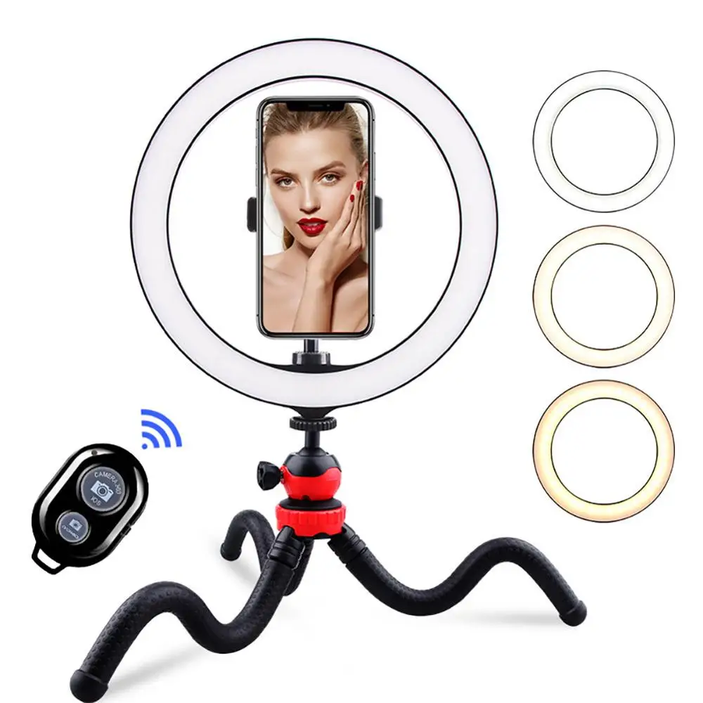 Octopus tripod live fill light 10 inch with Bluetooth remote control desktop mobile phone bracket LED ring light
Octopus tripod live fill light 10 inch with Bluetooth remote control desktop mobile phone bracket LED ring light