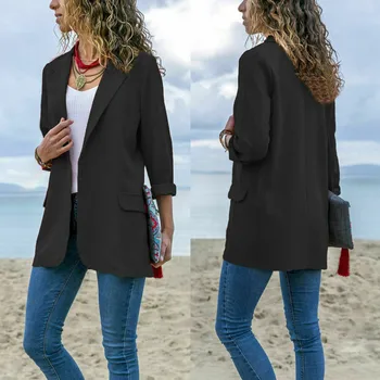 New Fashion Ladies' Blazers 2019 Pure Casual Suit Coat Long Sleeves Business Blazer Female Loose Cardigan Jacket Outwear Autumn
New Fashion Ladies' Blazers 2019 Pure Casual Suit Coat Long Sleeves Business Blazer Female Loose Cardigan Jacket Outwear Autumn