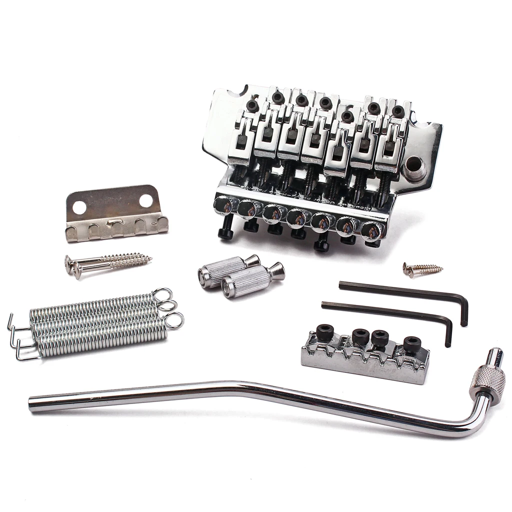Electric Guitar Tremolo Bridge Double Locking Assembly System Chrome GA501 Electric Guitar Tremolo Bridge Double Locking Assembly System Chrome GA501