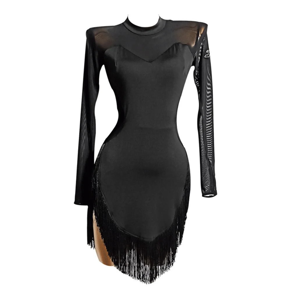 Latin Dance Dress Women Long Sleeve Tassel Practice Dress Performance Costumes Autumn Winter Cha Cha Rumba Tango Dance Wear
Latin Dance Dress Women Long Sleeve Tassel Practice Dress Performance Costumes Autumn Winter Cha Cha Rumba Tango Dance Wear