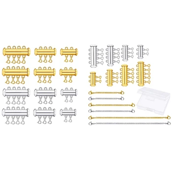 14 Pieces 4 Sizes Slide netic Clasp Connectors Tube & 12x netic Lobster Clasps (Layered Necklace Clasps)
14 Pieces 4 Sizes Slide netic Clasp Connectors Tube & 12x netic Lobster Clasps (Layered Necklace Clasps)