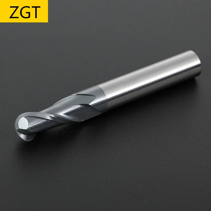 ZGT фреза сплав карбидная Вольфрамовая сталь CNC HRC50 2 Флейта концевая Спиральные
