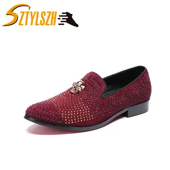 Luxury Fashion Men Rhinestone Loafers Shoes Man Suede Leather Dress Shoes Men's Flats Driving Shoes Nightclub Moccasins
Luxury Fashion Men Rhinestone Loafers Shoes Man Suede Leather Dress Shoes Men's Flats Driving Shoes Nightclub Moccasins