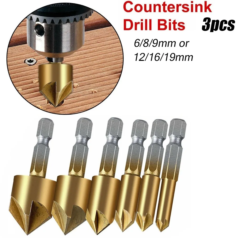 3PCS Set 12/16/19mm Countersink Boring Drill Bit Set For Wood Metal Quick Change Drill Bit Tool Chamfer Drill Tool
3PCS Set 12/16/19mm Countersink Boring Drill Bit Set For Wood Metal Quick Change Drill Bit Tool Chamfer Drill Tool