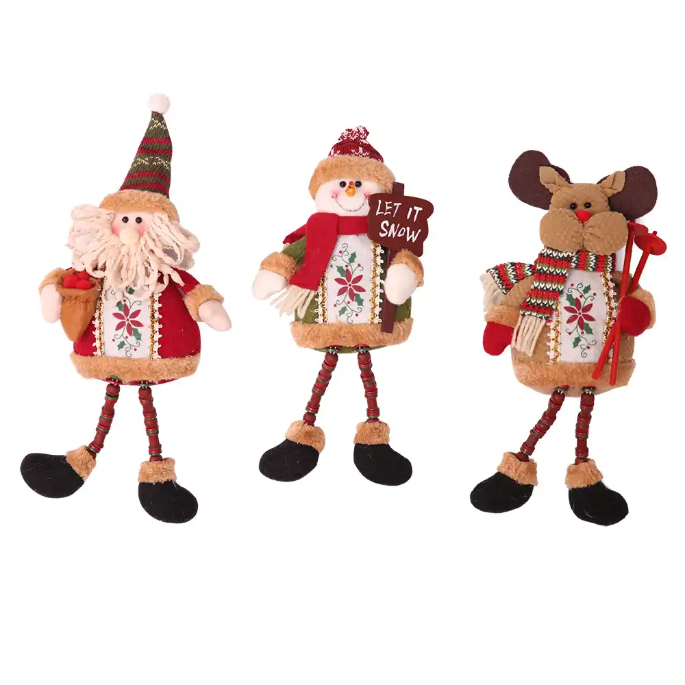toys santa claus snowman elk christmas tree sit down ornament