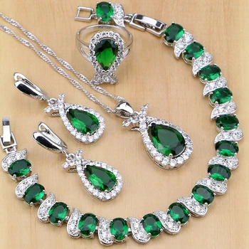 925 Sterling Silver Jewelry Green Created Emerald White CZ Jewelry Sets For Women Earrings/Pendant/Necklace/Rings/Bracelet
925 Sterling Silver Jewelry Green Created Emerald White CZ Jewelry Sets For Women Earrings/Pendant/Necklace/Rings/Bracelet