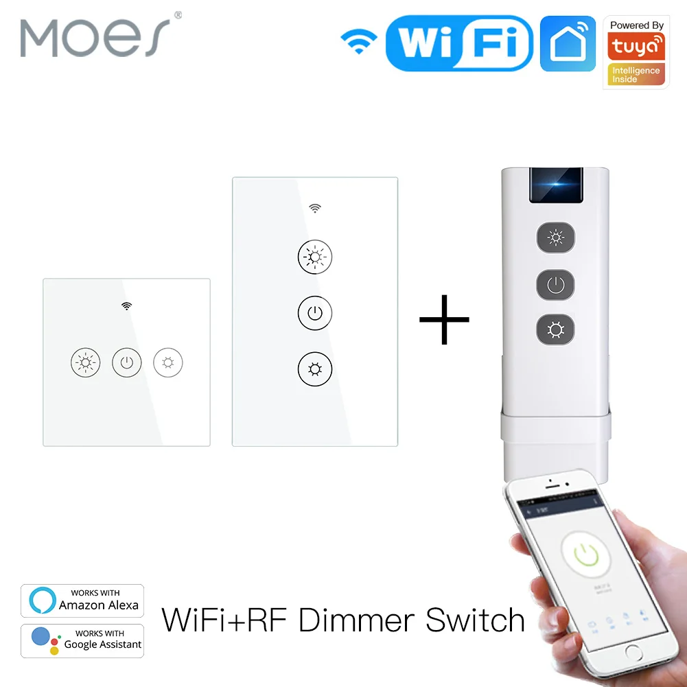 New WiFi RF Smart Light Dimmer Switch 2/3Way Muilti-Control Smart Life/Tuya APP Control Works with Alexa Google Voice Assistants
New WiFi RF Smart Light Dimmer Switch 2/3Way Muilti-Control Smart Life/Tuya APP Control Works with Alexa Google Voice Assistants