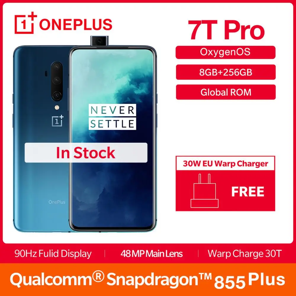 Смартфон OnePlus 7T Pro глобальная прошивка 8 Гб 256 ГБ Восьмиядерный процессор Snapdragon 855